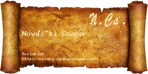 Nováki Csaba névjegykártya