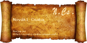 Nováki Csaba névjegykártya